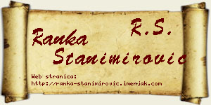 Ranka Stanimirović vizit kartica